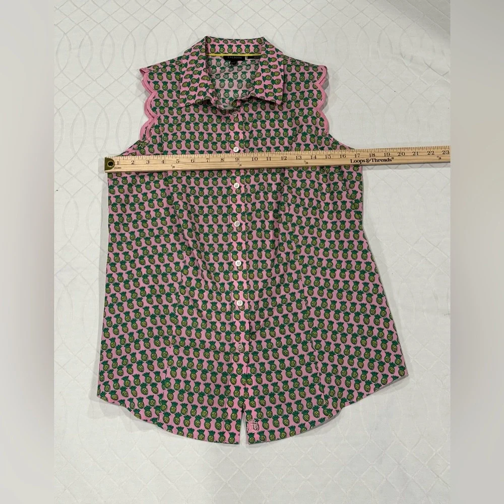 Women’s Talbots Scalloped Pineapple Top Size 4 - Picture 6 of 10